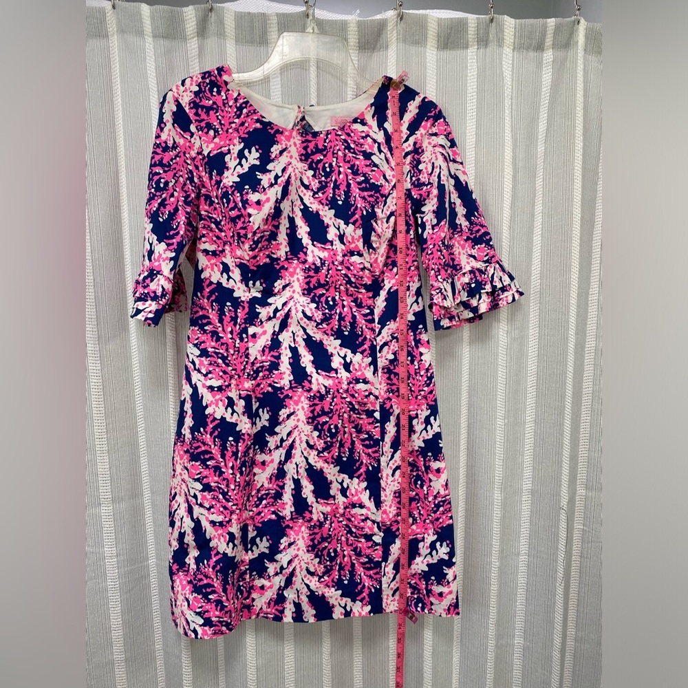 Lilly Pulitzer Dress Fiesta Nauti Navy Pink Beyond the‎ Sea Coral Size 4 - Picture 9 of 15
